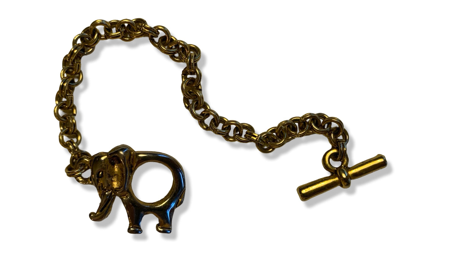 Bracelet gourmette et éléphant