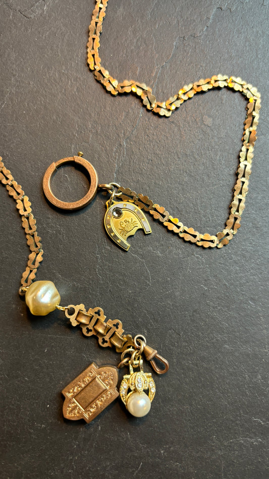 CANCER . Collier chaîne de montre et perles - blissparis