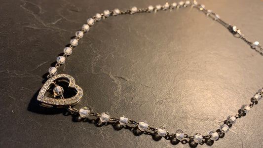 Rosary and heart necklace