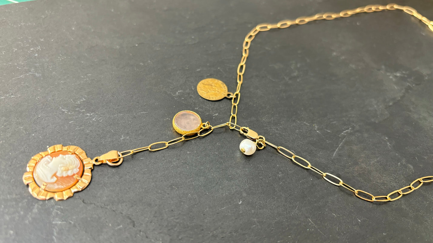 Collier lasso et Camée ancien