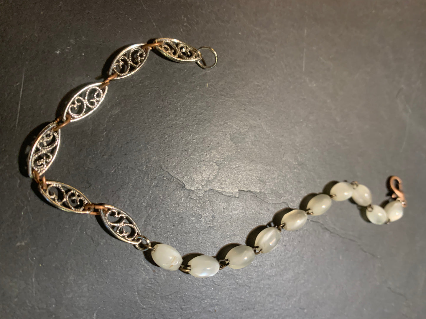 Bracelet chaîne filigrane et chapelet